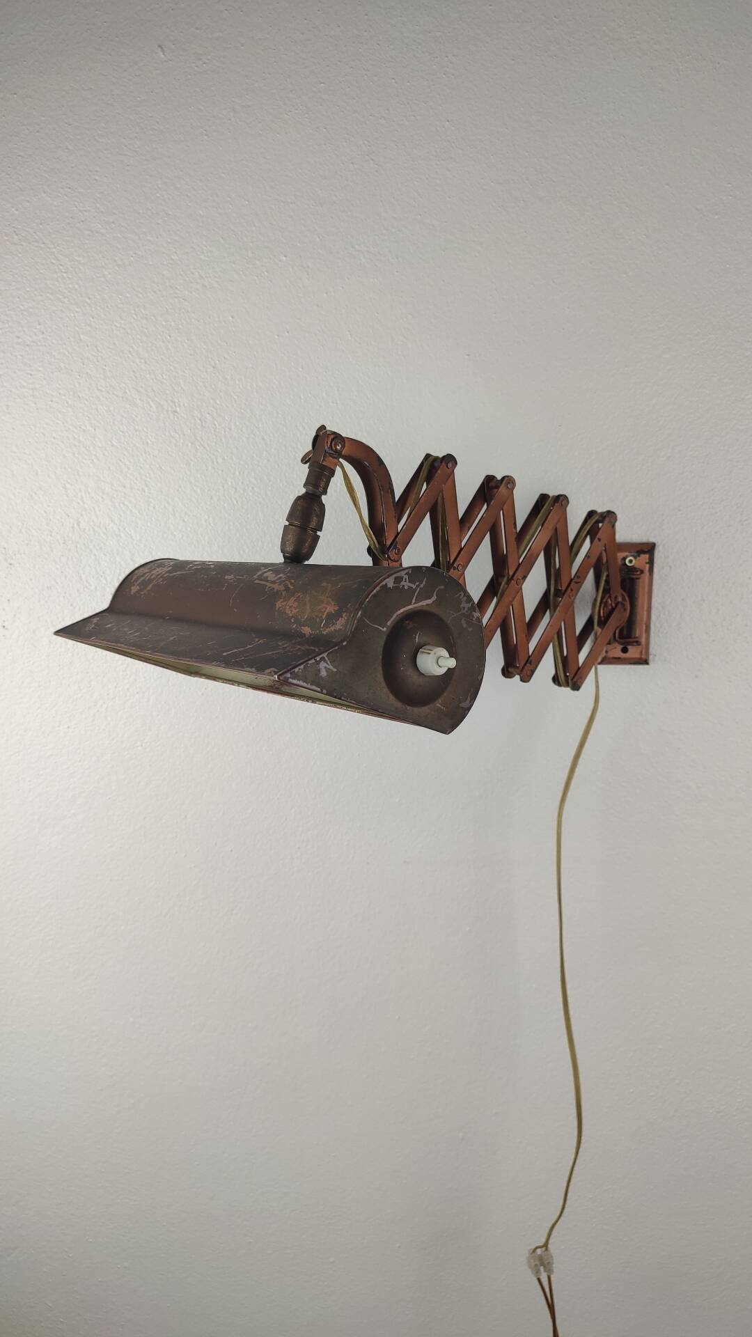 Vintage Industrial Scissor Arm Wall Lamp, Metal Pantograph Light