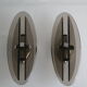 Pair of smoked glass and vintage chrome wall lamps