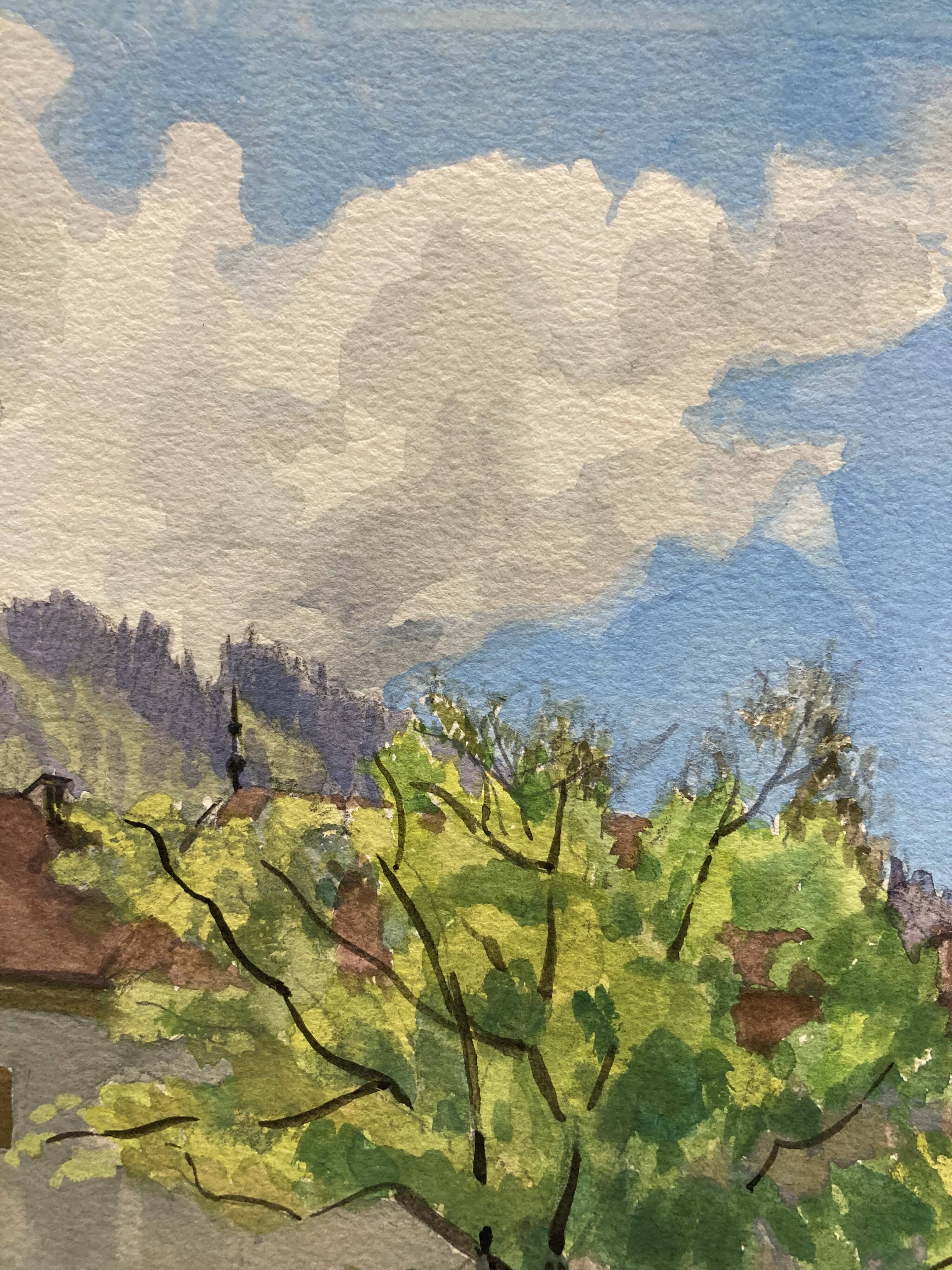 Watercolor vintage landscape