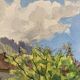 Watercolor vintage landscape