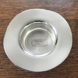 Pair of round candlesticks in silver metal, Danish design