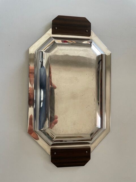 Art Deco silver metal bread basket