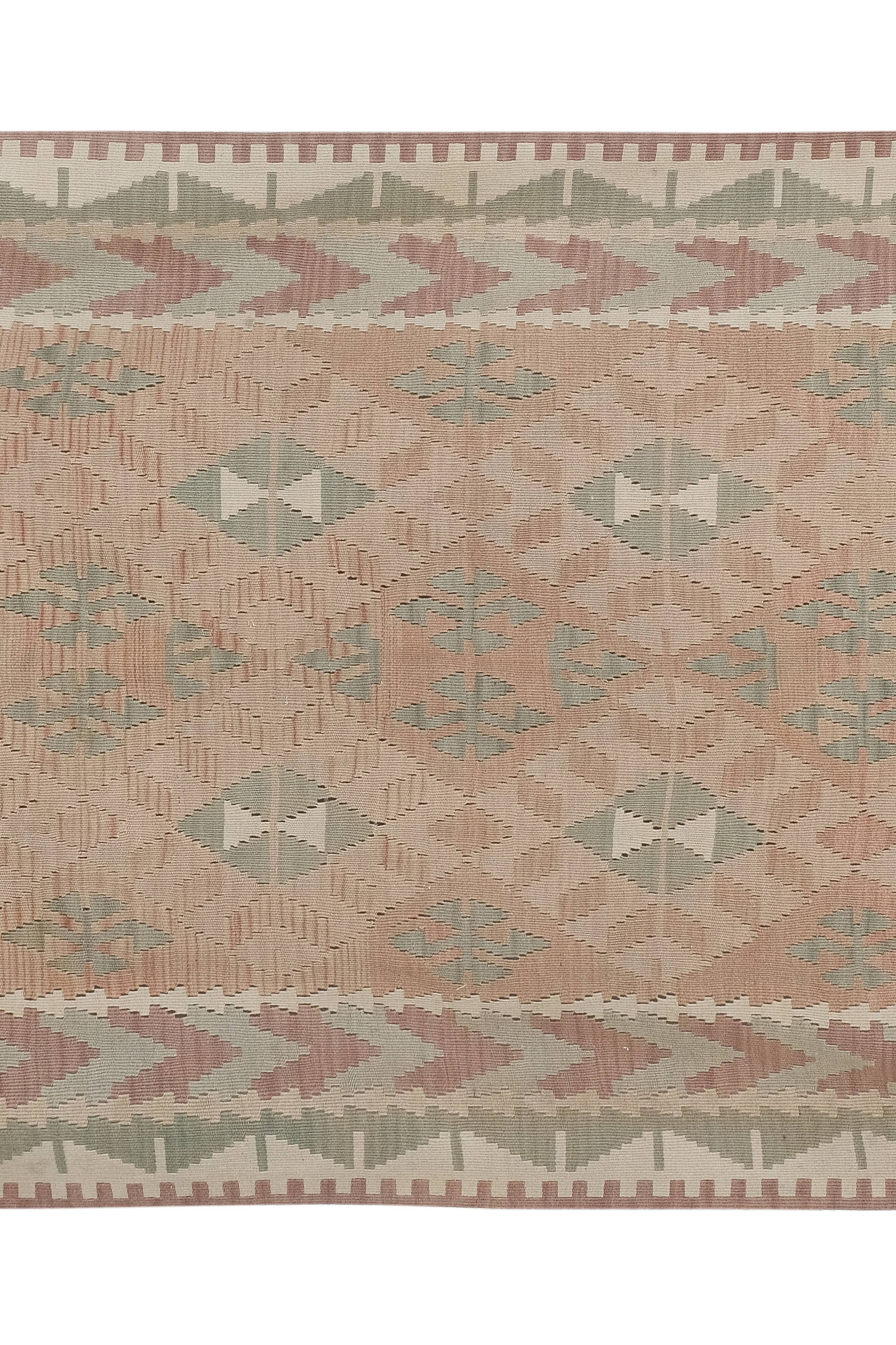 Classic Handwoven Turkish Konya Kilim Production Rug 4'6" X 7'7"