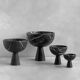 XL black marble pedestal bowl