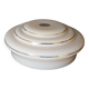 pendant lamp/lampshade/art deco in white opaline/gold lines