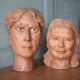 Sculpture signed Doloire, terracotta sculpture, sculpture of a man's head, collection, interior decoration.