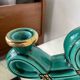 Vallauris green ceramic candle holder