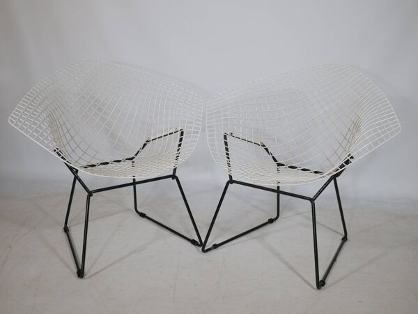 Chaise Diamond par Harry Bertoia pour Knoll, lot de 2, années 1950/60 Chaise longue en fil de fer