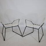 Diamond Chair by Harry Bertoia for Knoll, Set of 2, 1950s/60s Wire Lounge Chair
