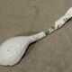 Old spoon with earthenware sauce with floral decoration Longchamp Sarreguemines