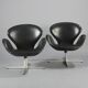 Paire de "Swan Chairs" d'Arne Jacobsen