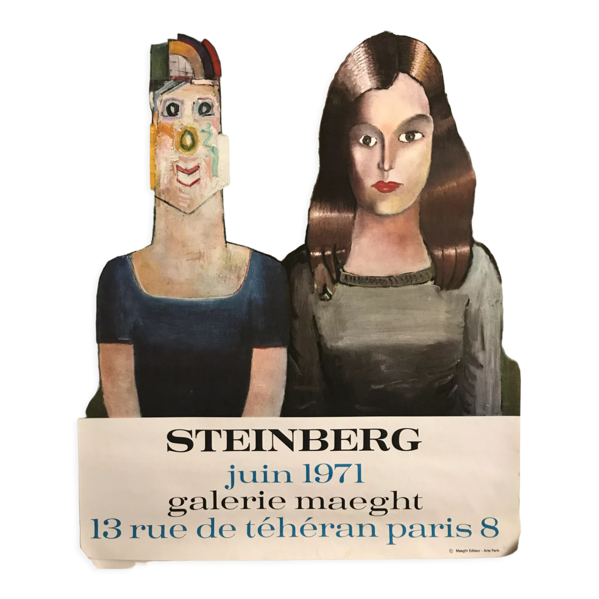 Original exhibition poster by Saul STEINBERG, Galerie Maeght, 1971