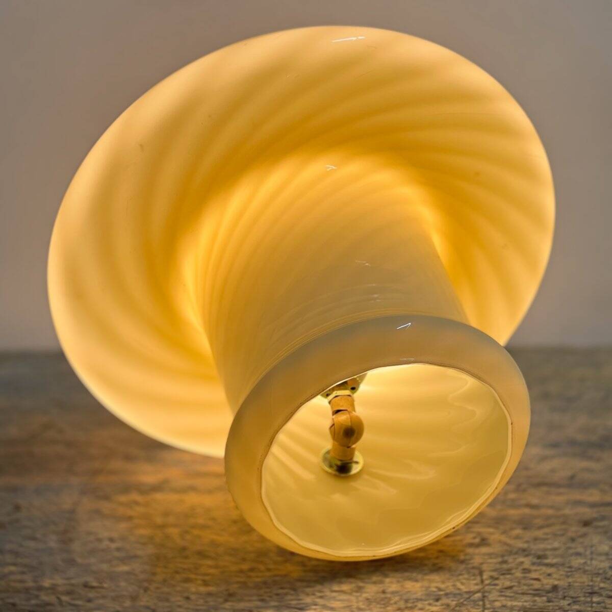 Lampe champignon vintage faite à la main en verre de Murano, Italie, années 70