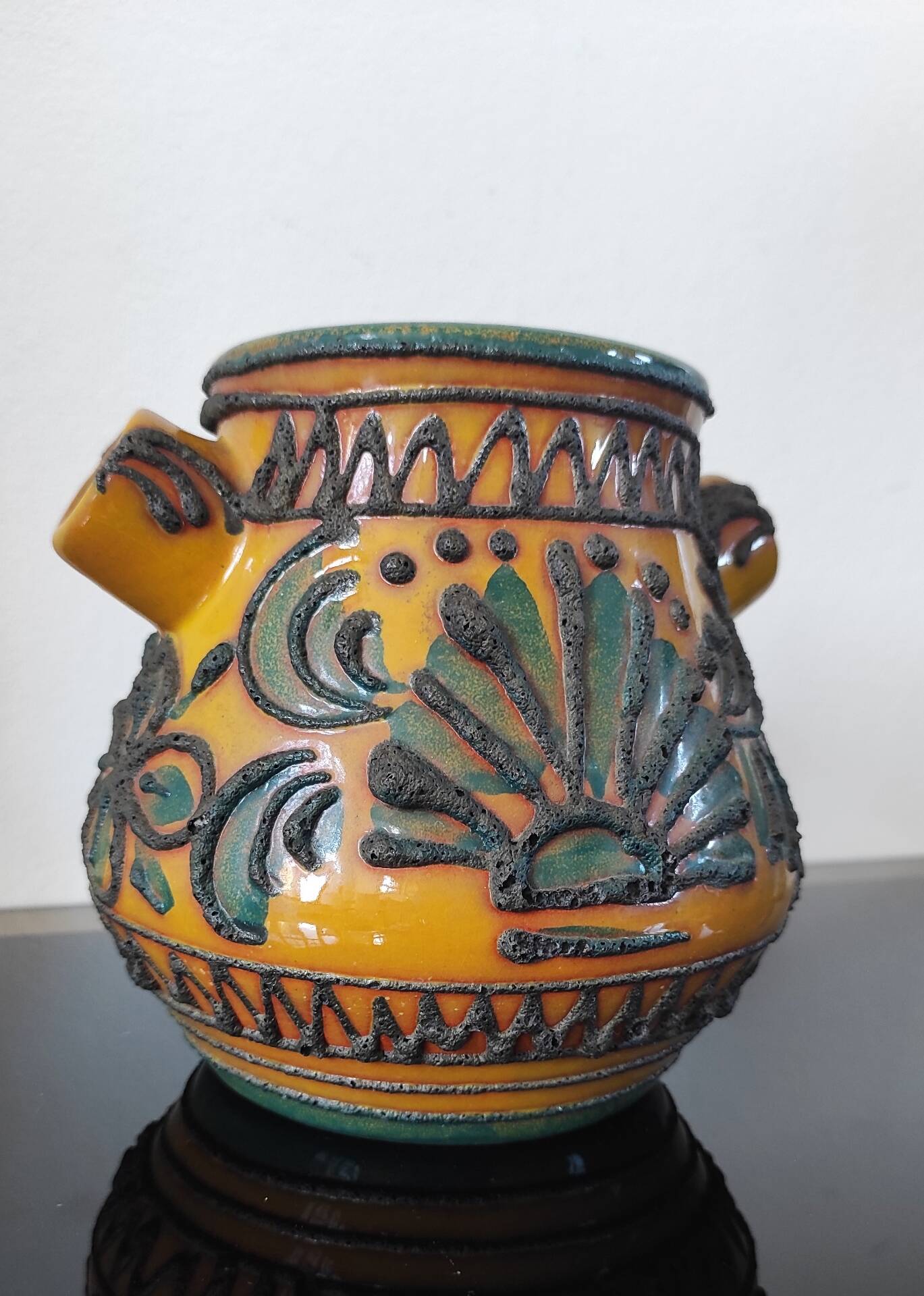 Vintage glazed ceramic vase