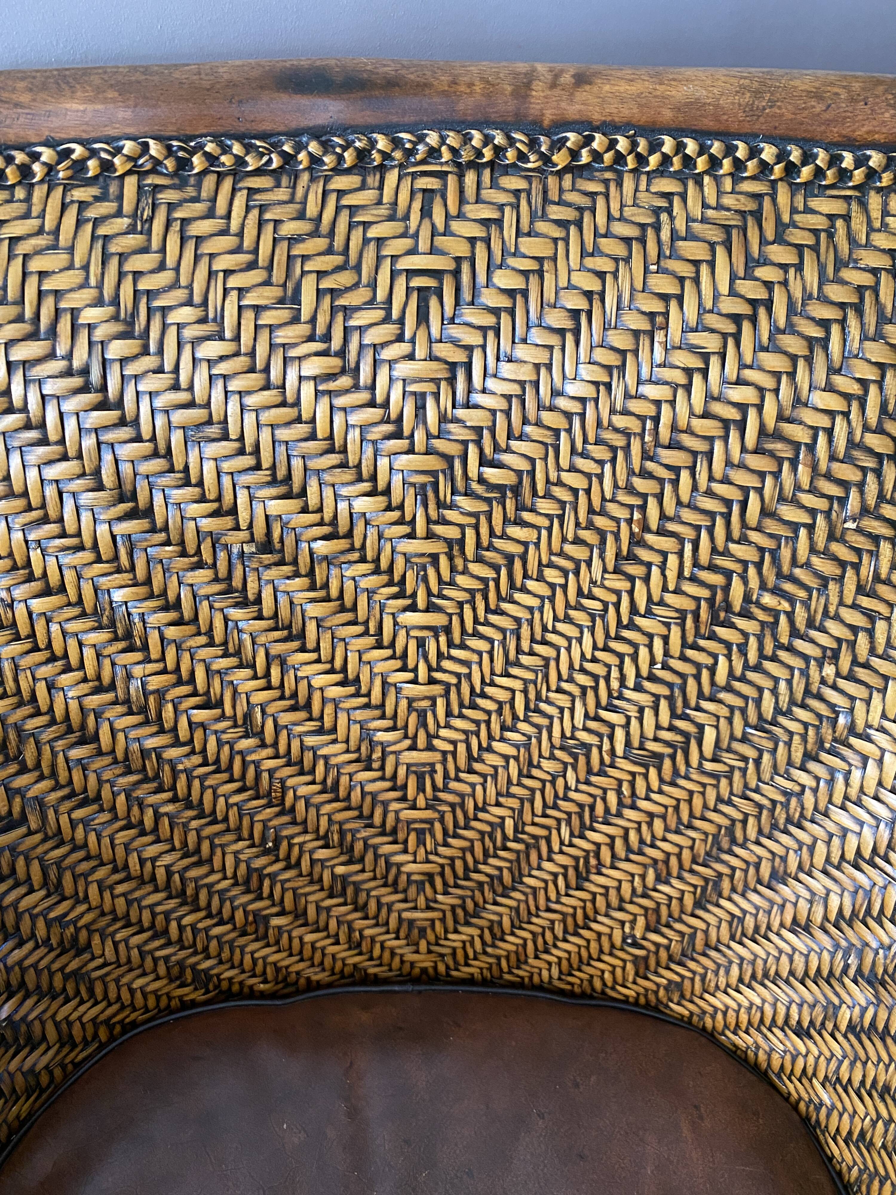 Fauteuil en rotin tressé vintage