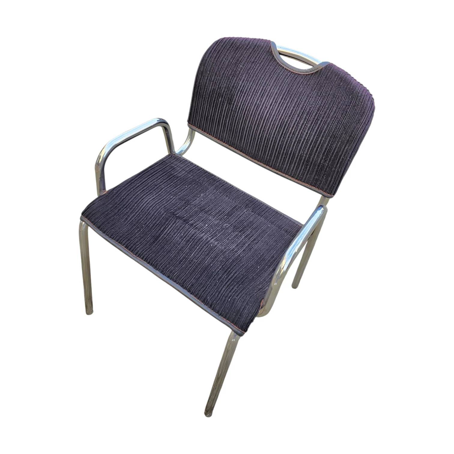 4 chaises de salle à manger en tissu noir Castiglietta par Castiglioni pour Zanotta / Italie années 1960