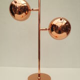 Copper table lamp, 2 spherical heads