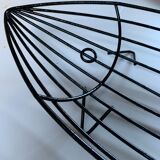Basket in black lacquered metal "fish"