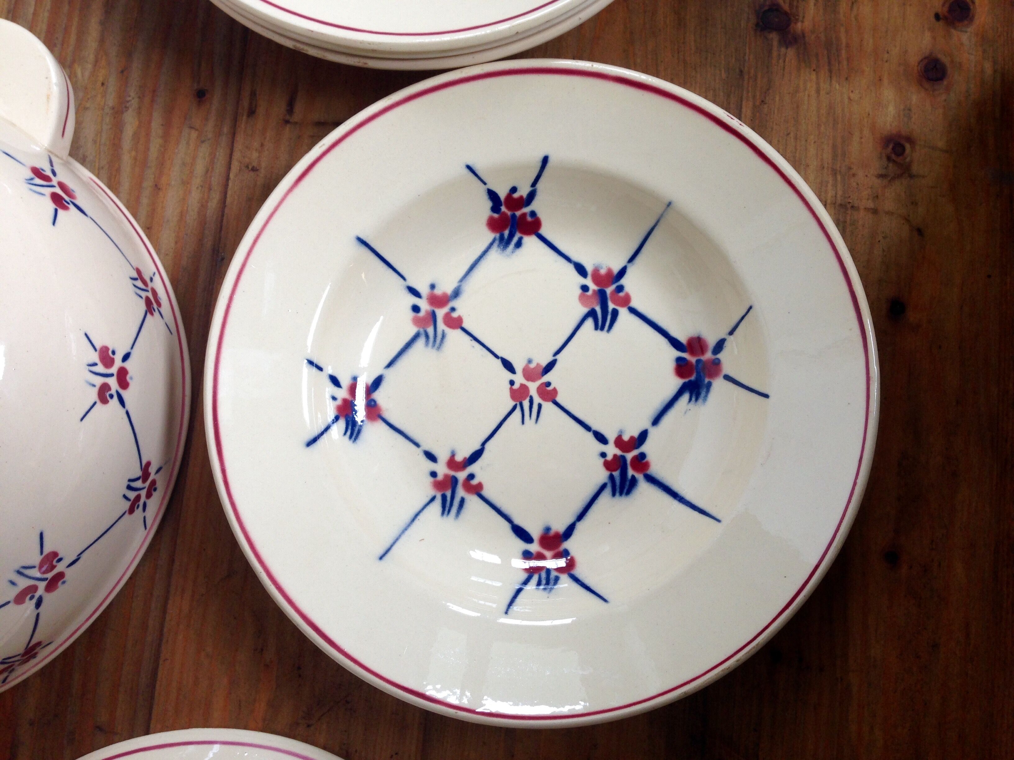 Soup plates and tureen Badonviller model Normandy circa 1940