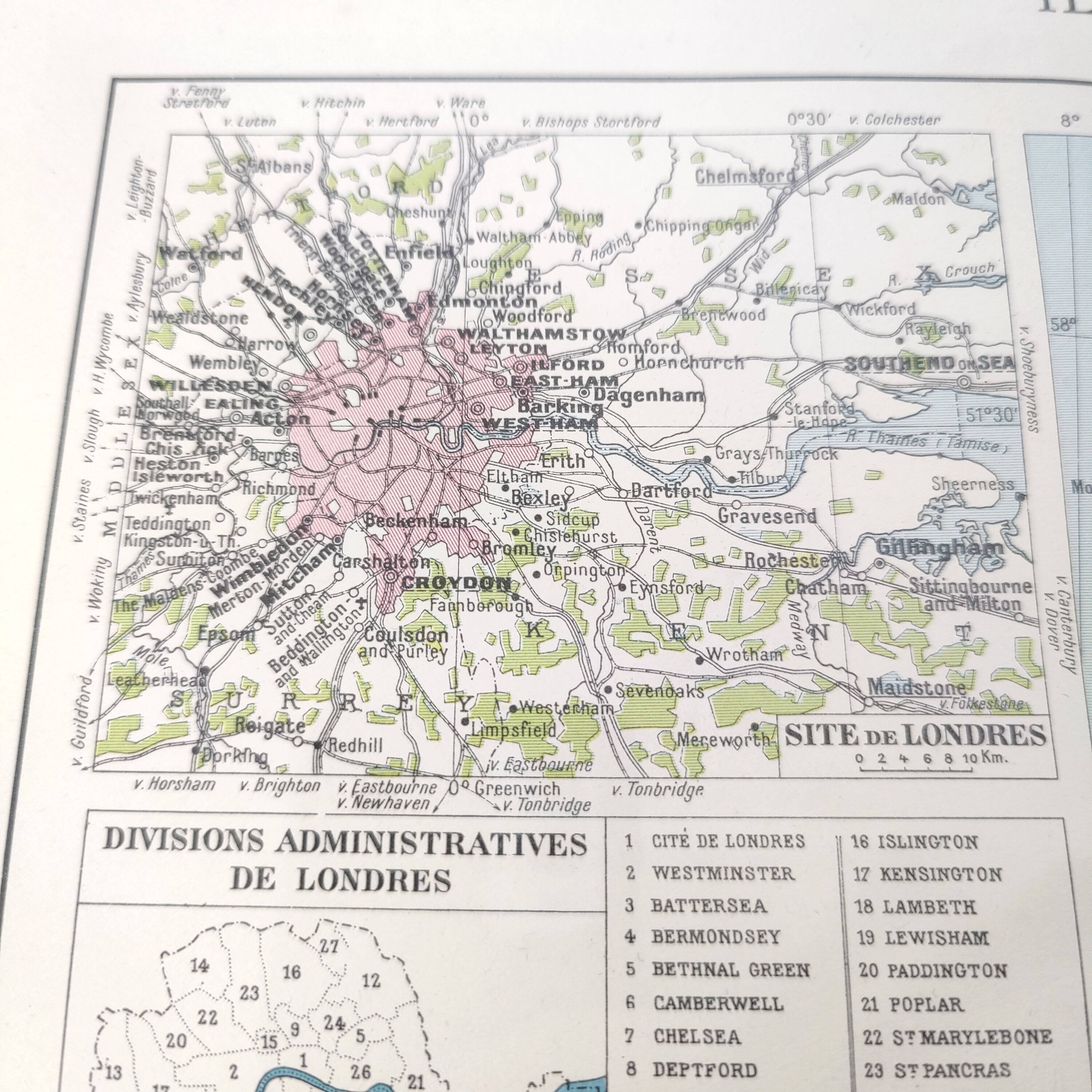 Old map of Great Britain and Ireland 43x43cm from 1950