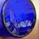 Vase verre bullé bleu de cobalt Art Déco