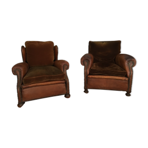 Paire de fauteuils club