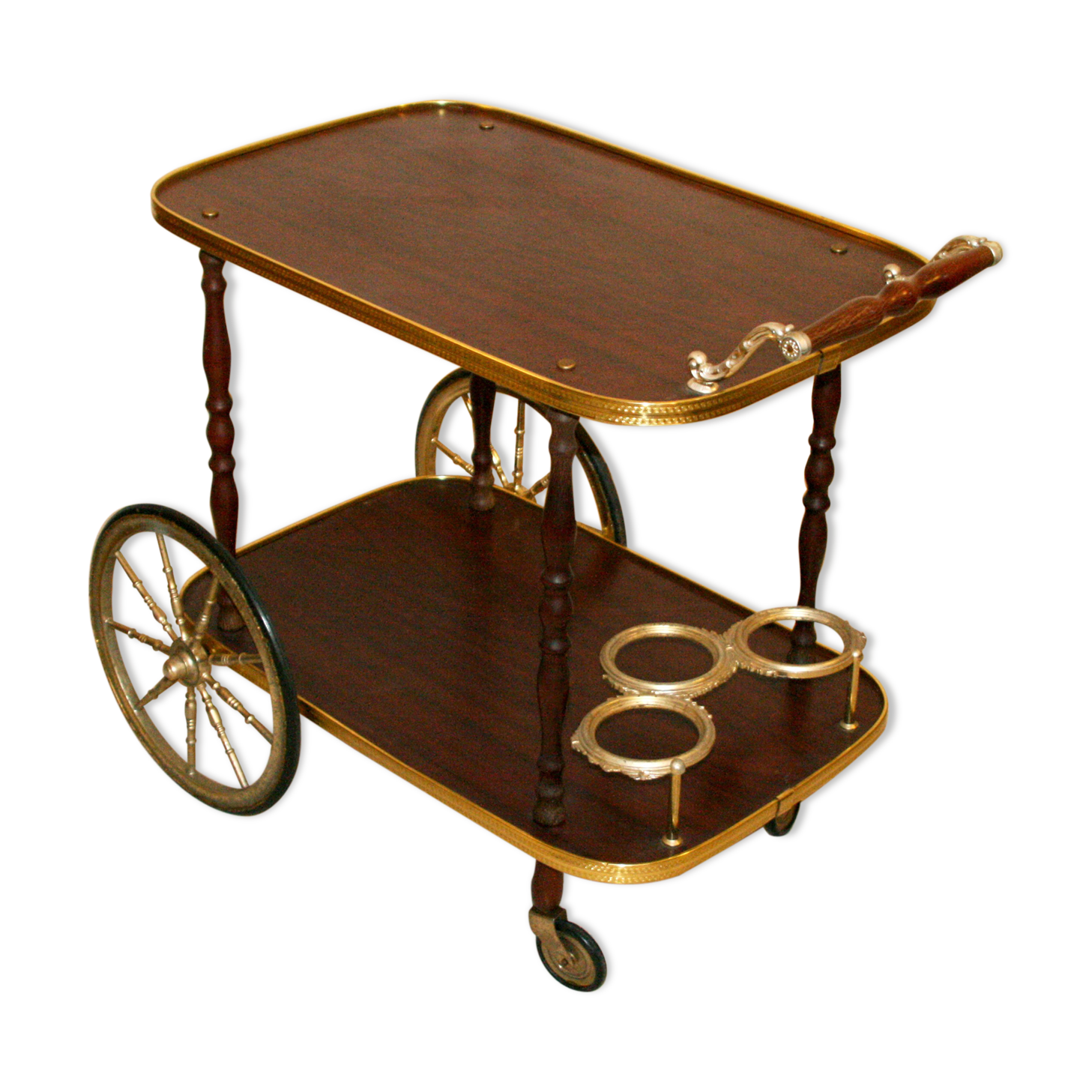 Desserte vintage à roulette