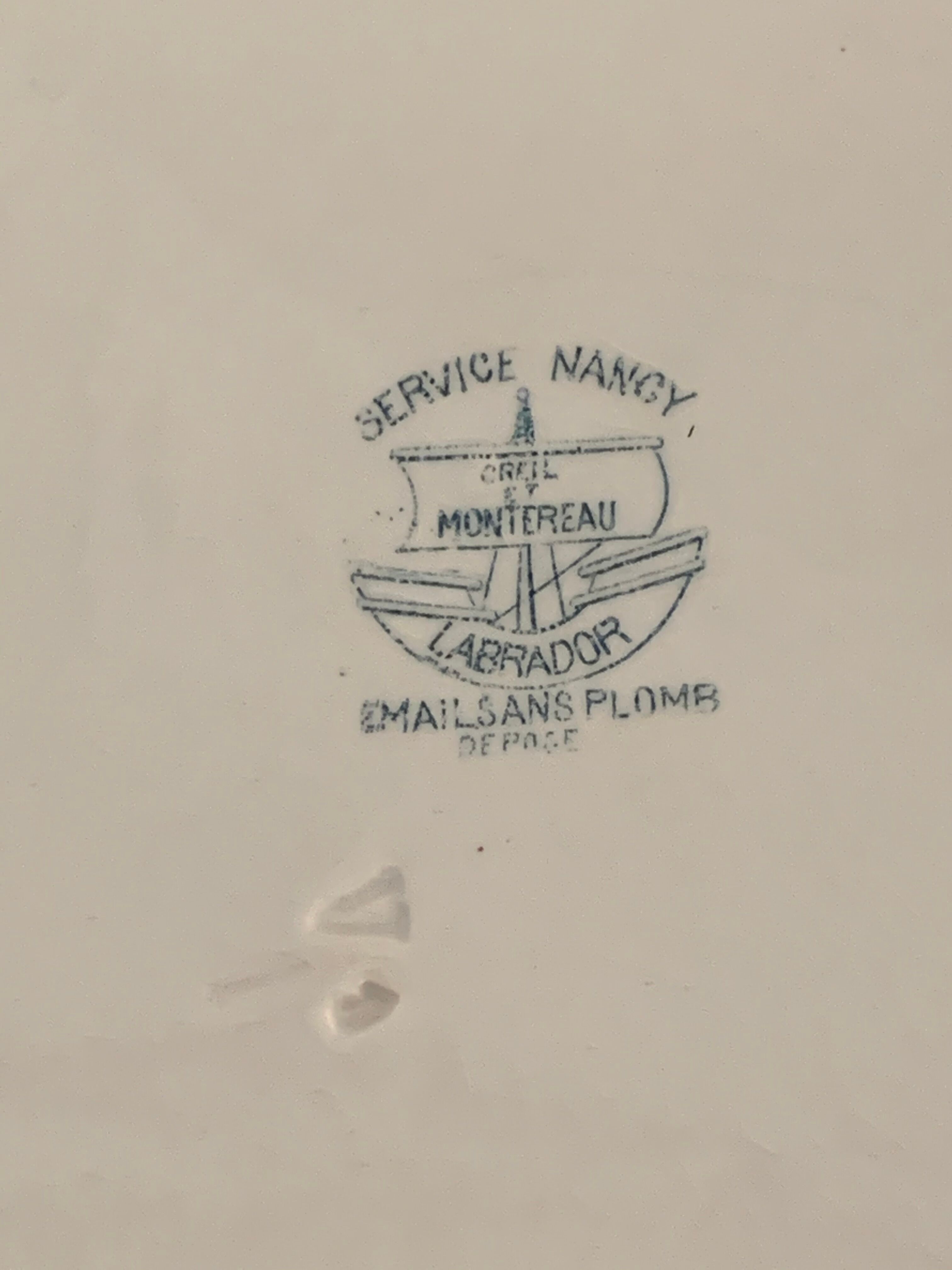 10 flat plates art deco Creil and Montereau model Nancy blue green gray