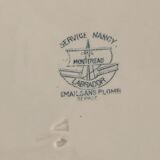 10 flat plates art deco Creil and Montereau model Nancy blue green gray