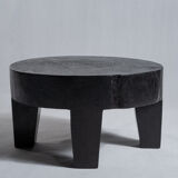 Coffee table en bois massif monoxyle noir