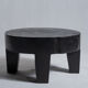 Coffee table en bois massif monoxyle noir