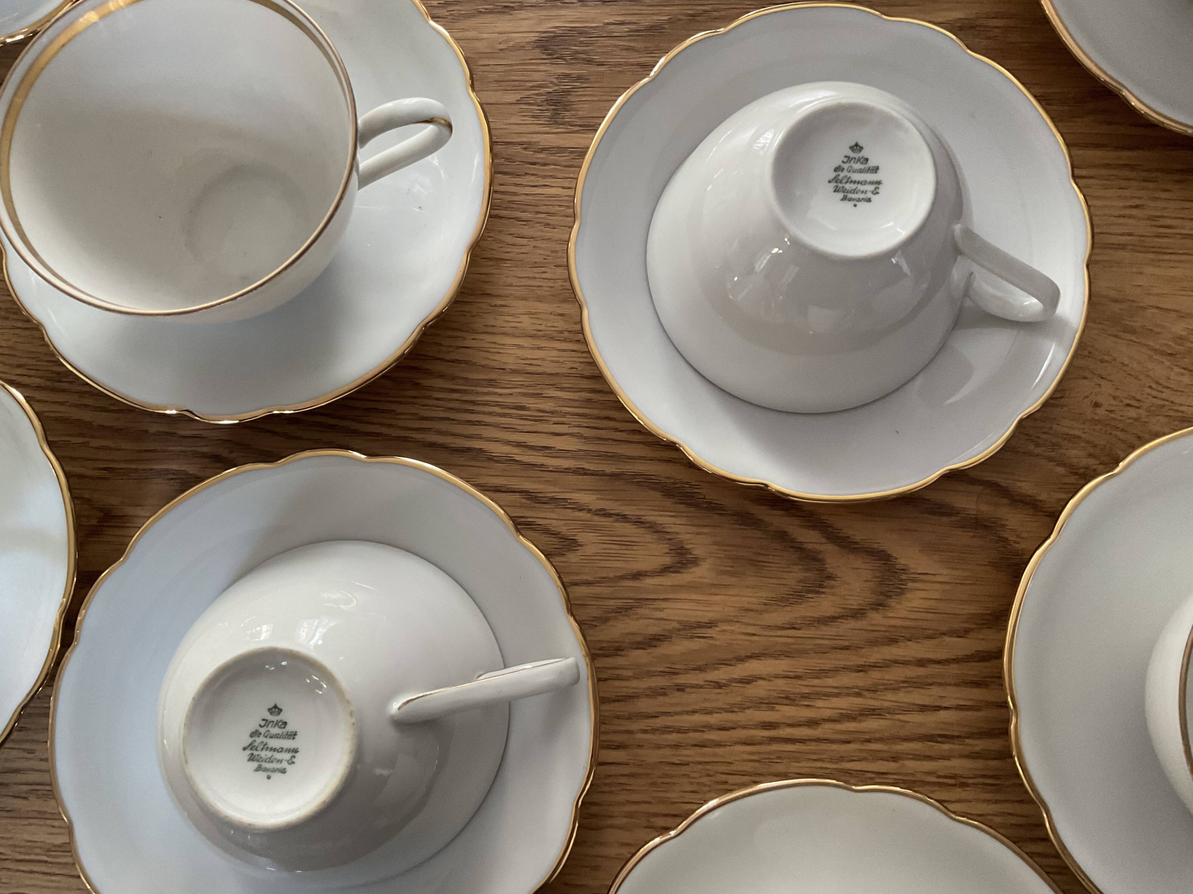 Set of 12 vintage coffee cups and saucers Seltmann Weiden "Pet"