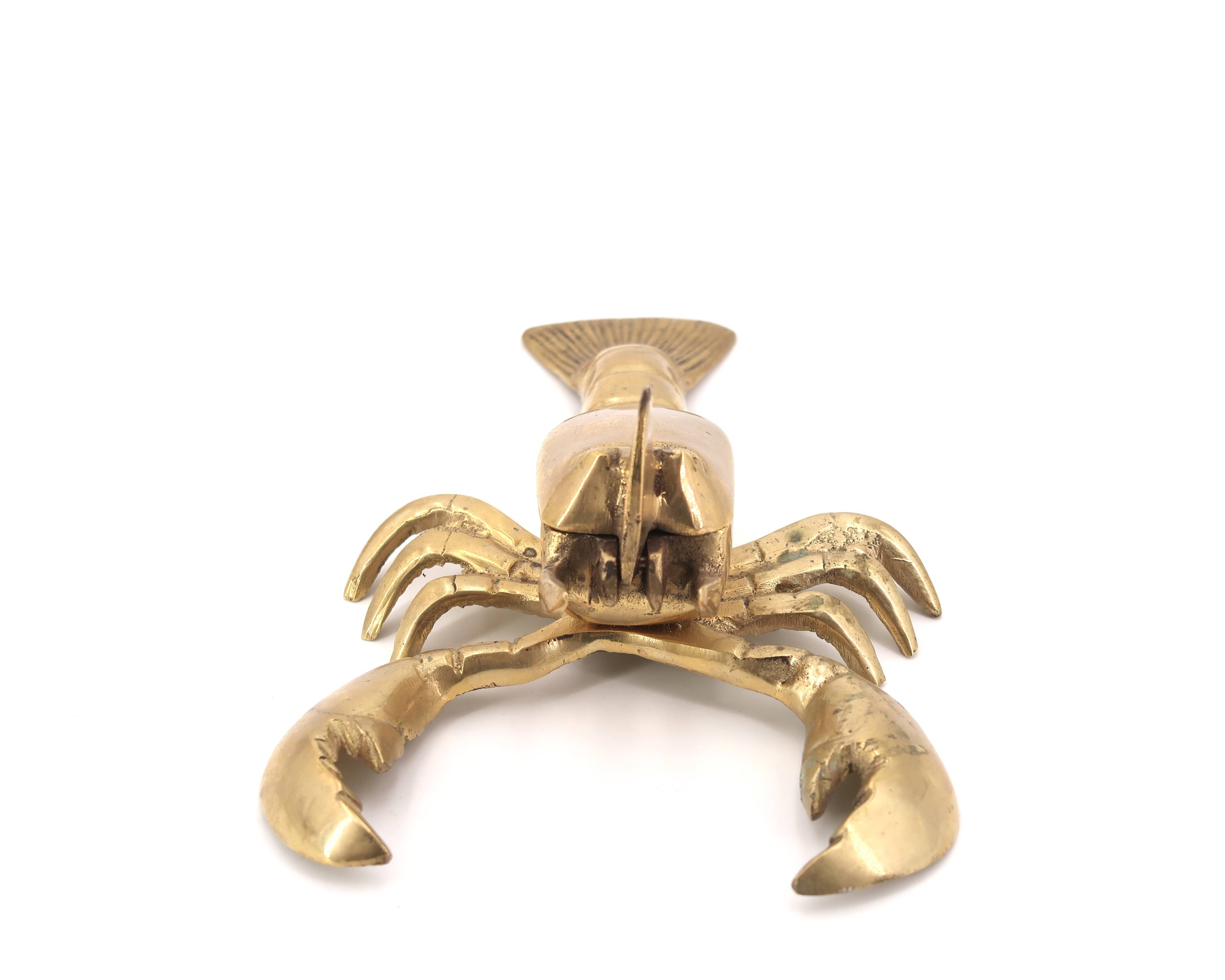 Brass lobster shaped ashtray, 1970s.