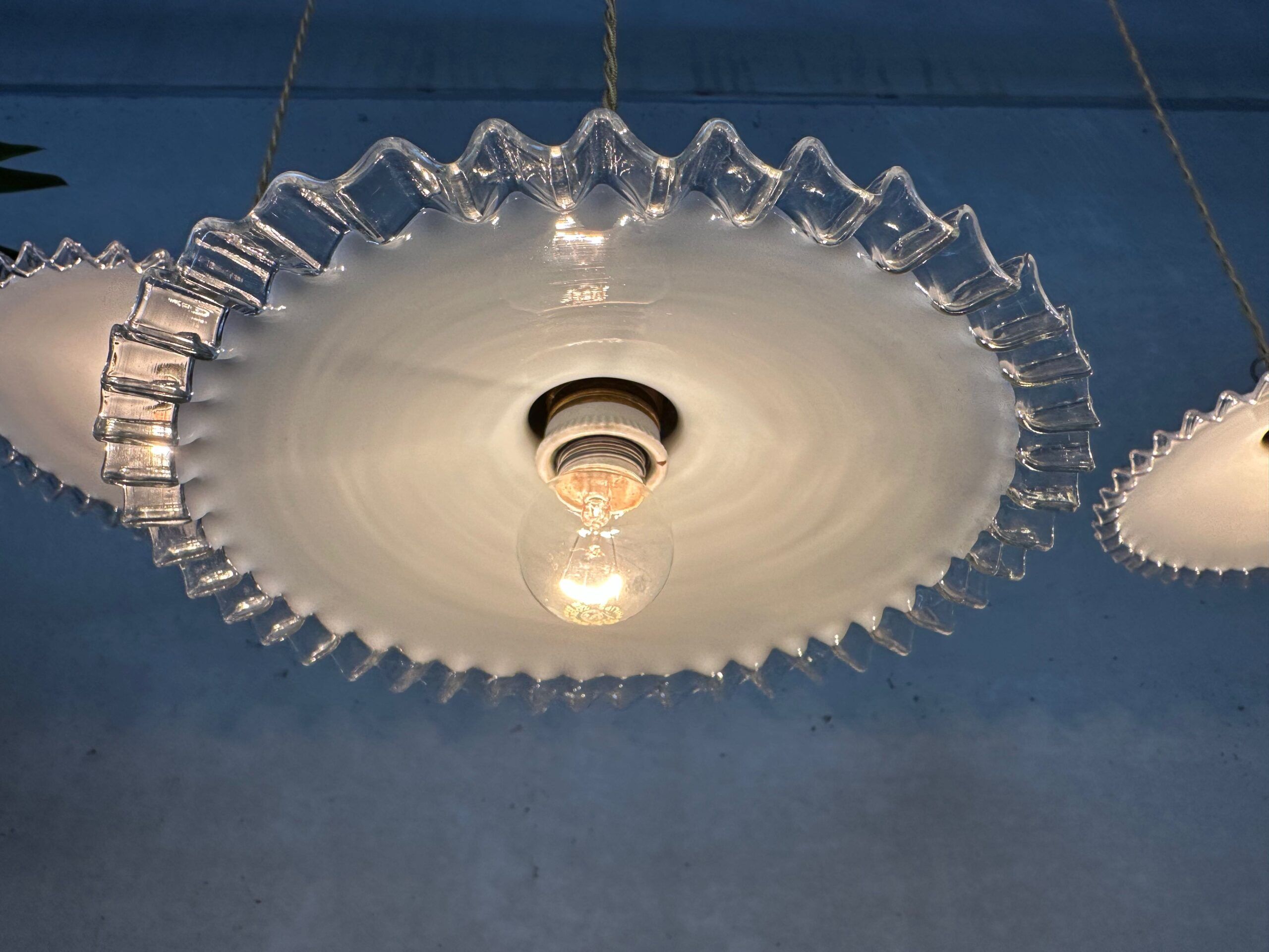 5x opaline collar lamps