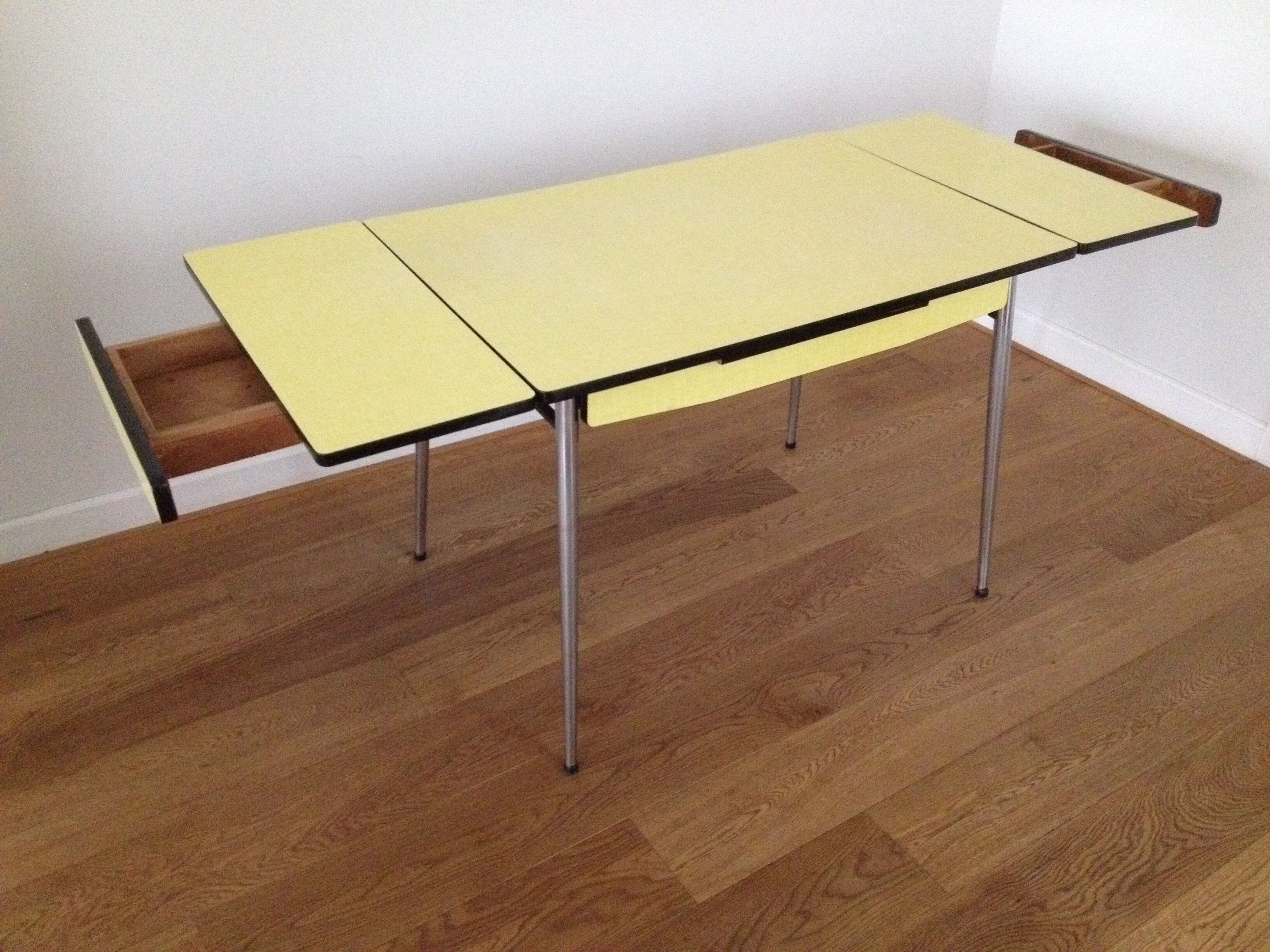 Yellow formica table