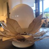 Flower table lamp - Opaline globe