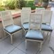 6 Louis XVI style chairs with canned back and leather seat