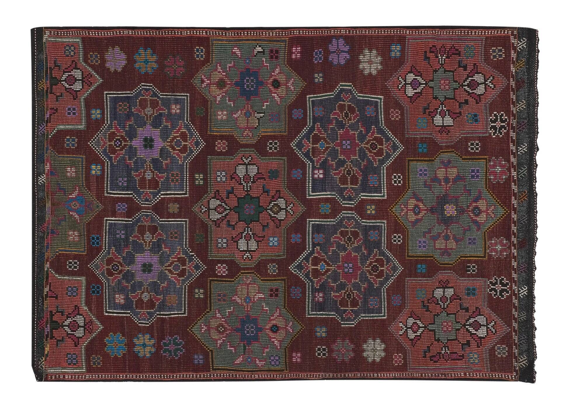 Vintage Turkish kilim handwoven 205x289 cm