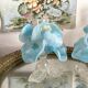 Pair of Murano glass candlesticks, iris flowers, 1960s