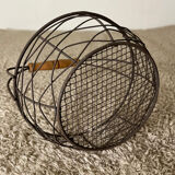 Wooden metal egg basket