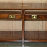 Kennedy Harrods military campaign console with two drawers