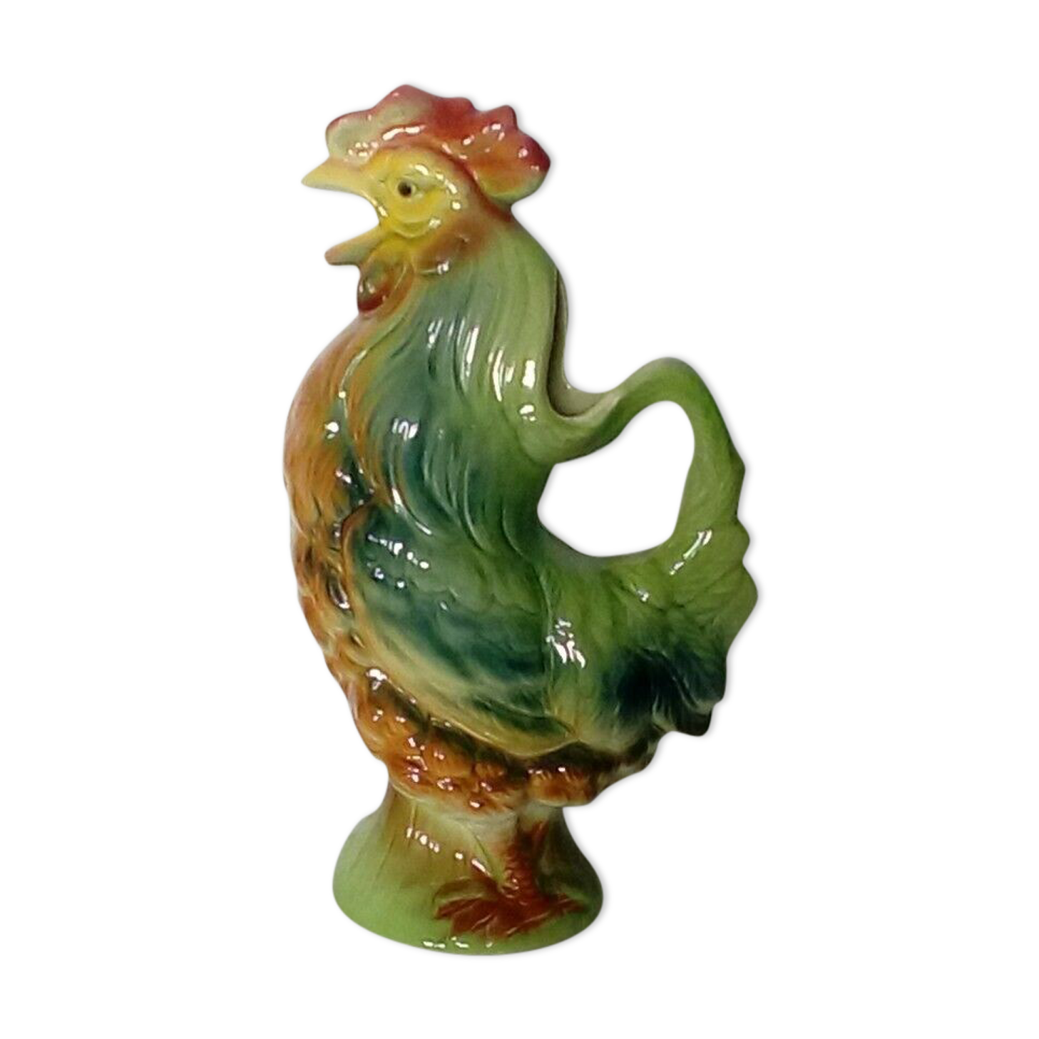 Pichet en barbotine le coq faience de st clement