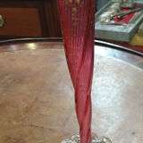 Vase cristal deux couches rose/translucide et or