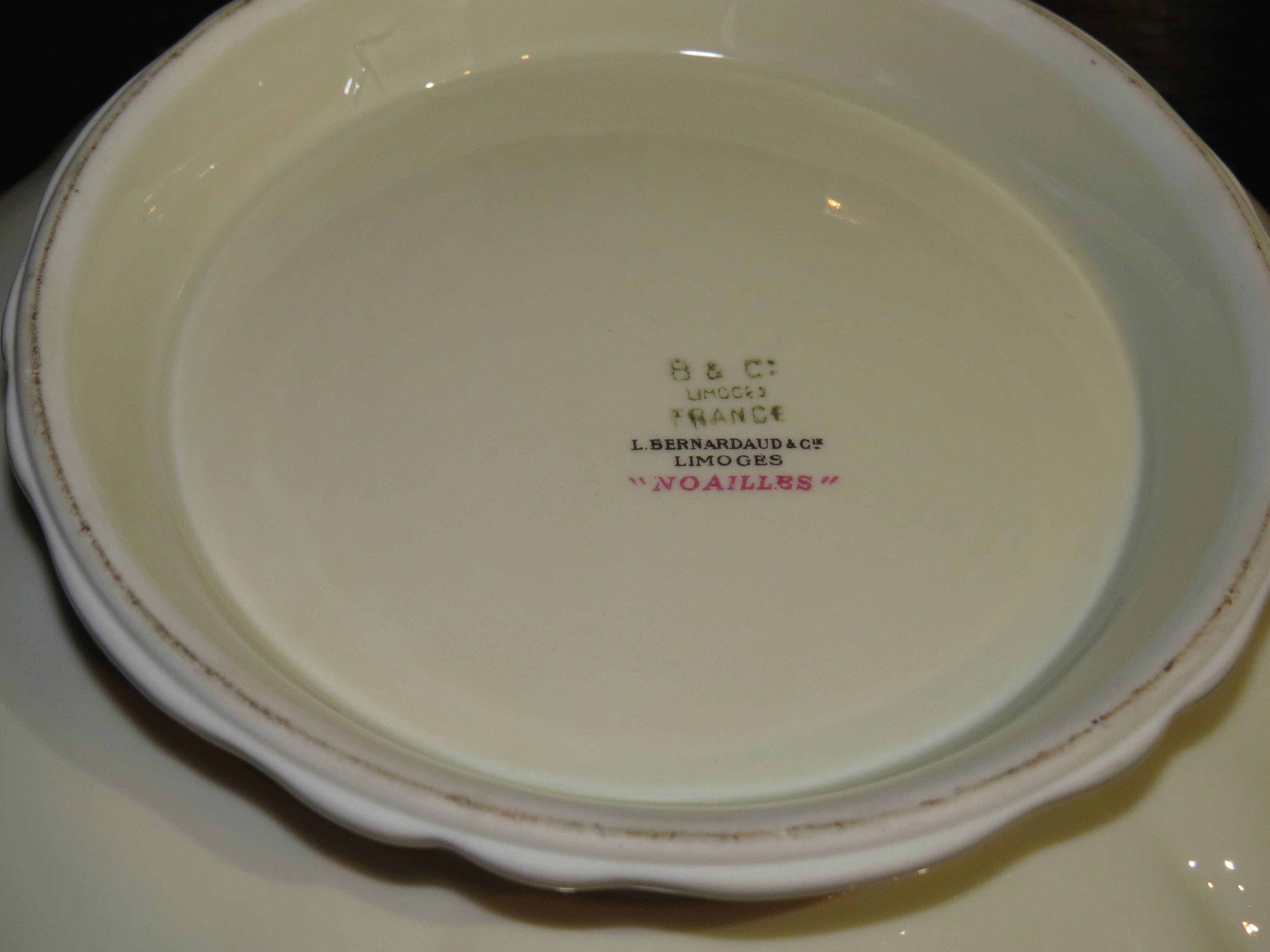Bernardaud - noailles set of 10 plates and 2 dishes