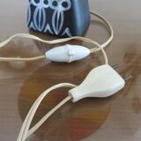 "African woman" lamp in matte black ceramic, 1950s-60s