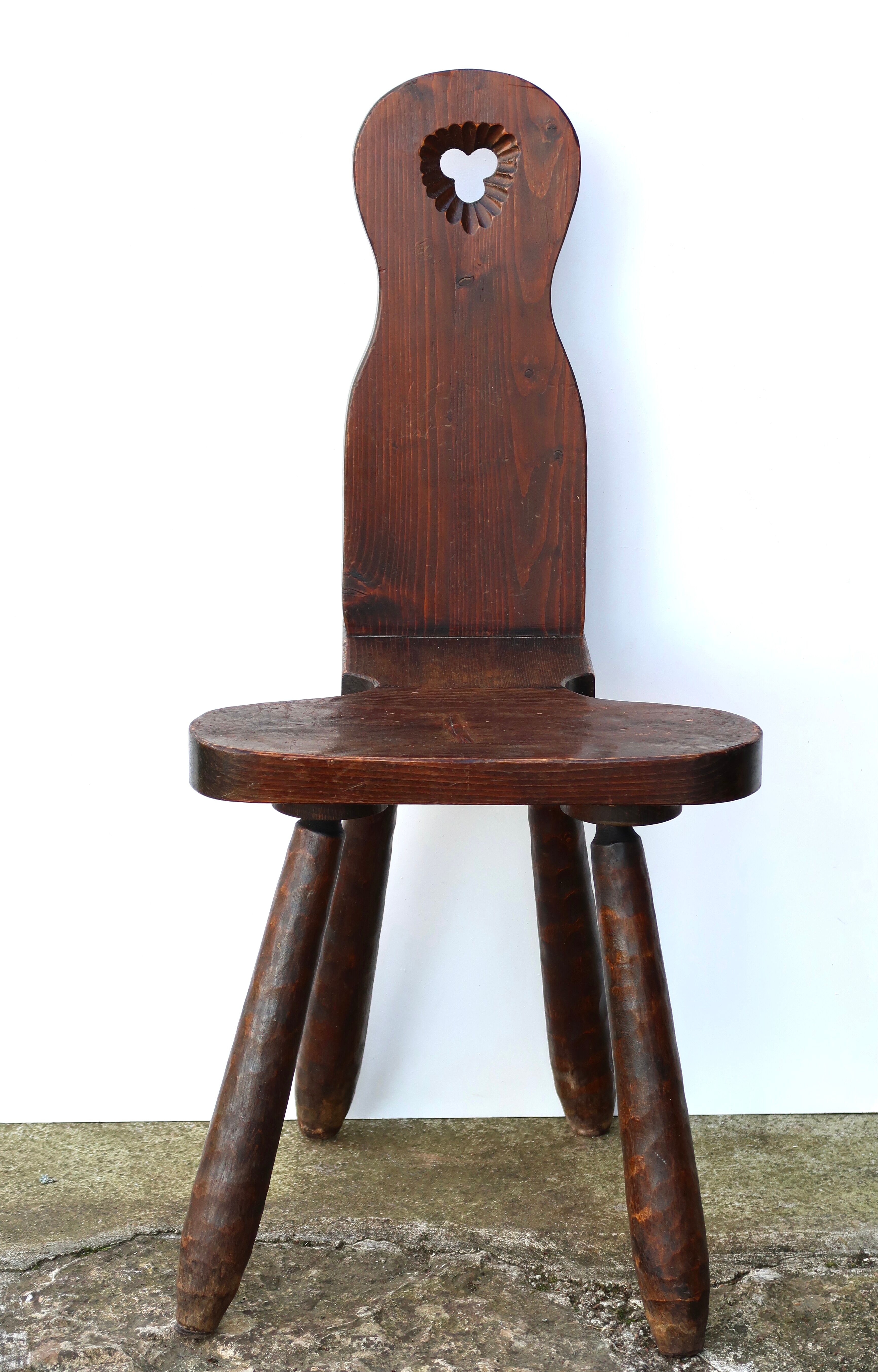 Wooden chair, mountain furniture, 1950s