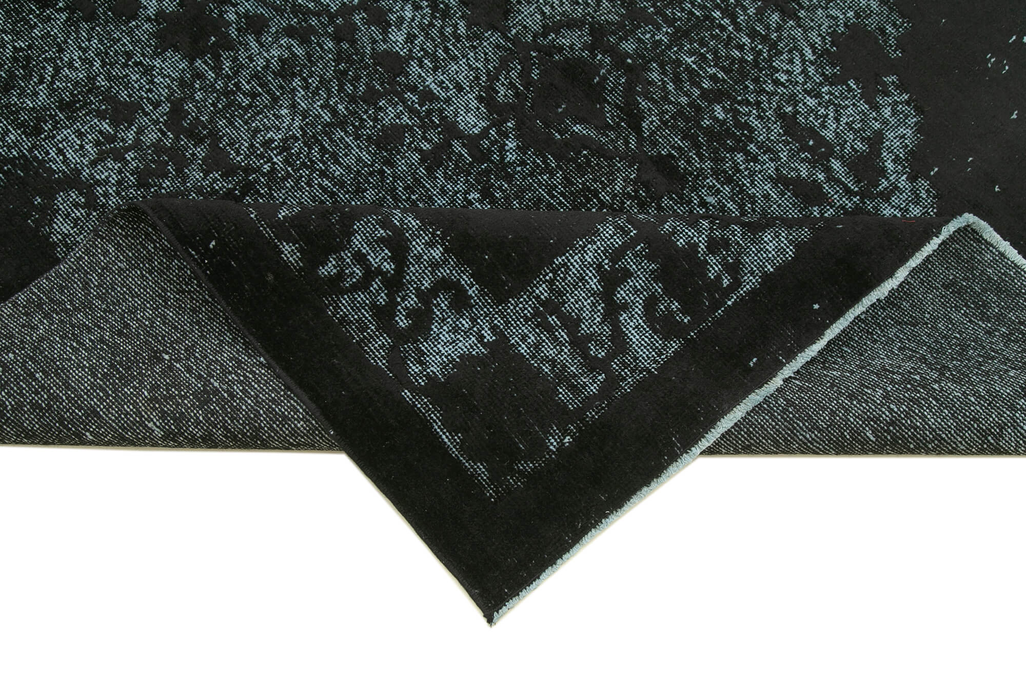 Handmade contemporary oriental 1970s 160 cm x 272 cm black carpet