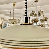 Glass and brass pendant light in the style of Pietro Chiesa, Italy 1970s