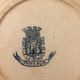 Round dish, opaque porcelain of Gien, provencal, blue bird