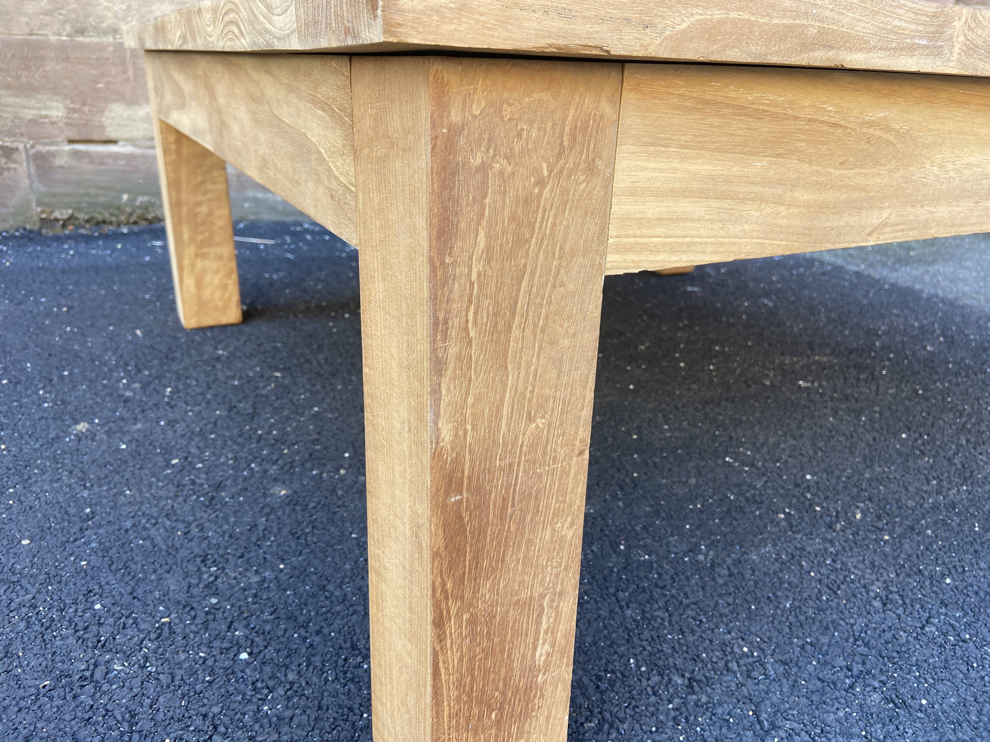 Vintage raw teak coffee table